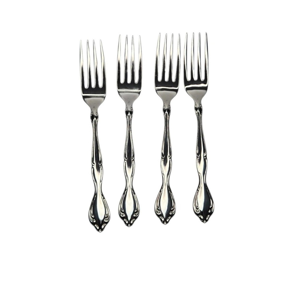 Set Of 4 Dinner Forks Oneida Community Cantata Stainless Flatware Y2 - Picture 4 of 4